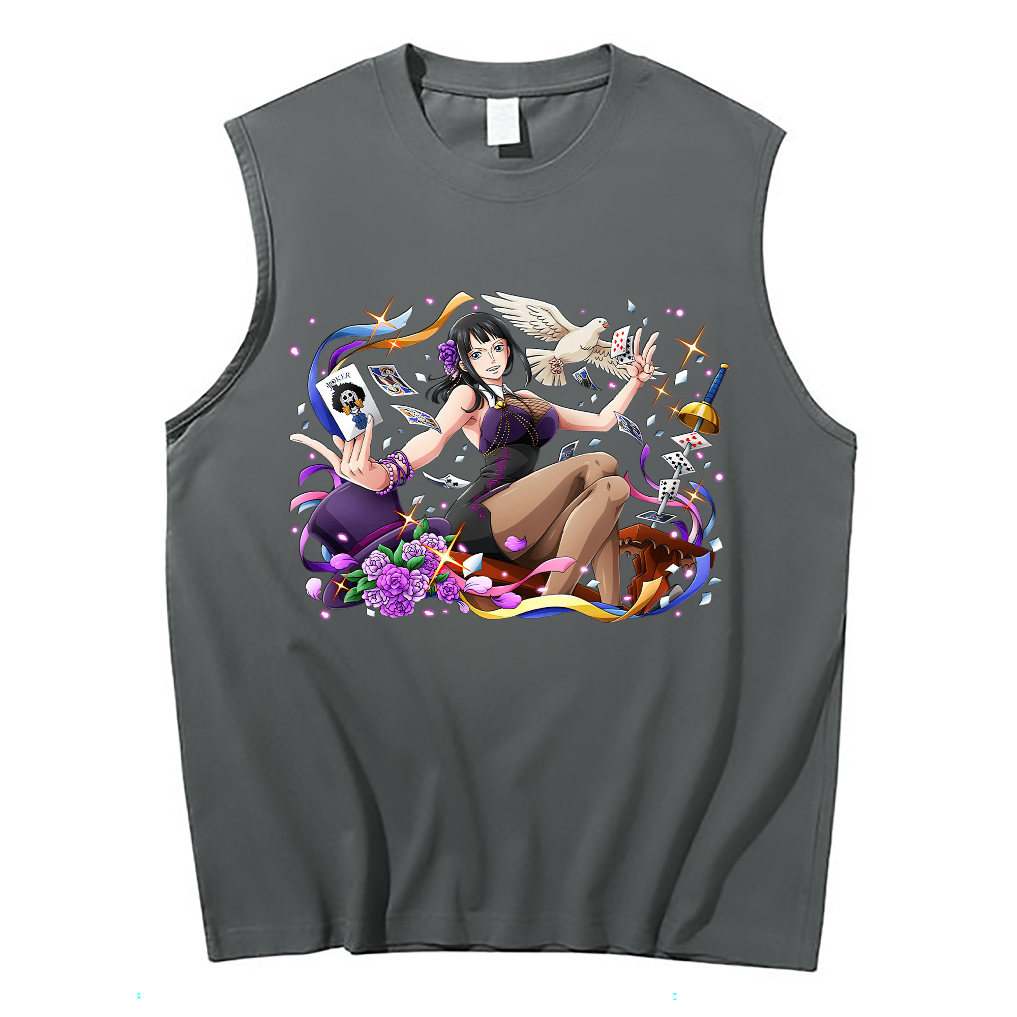 ワンピース ニコ・ロビン ONE PIECE Nico Robin コットン100％タンクトップ（フロントプリント）